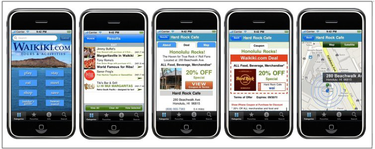 Waikiki.com iPhone App Screens